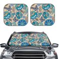 thumbnail image 1 of Bingfone Vintage Floral Butterflies Windshield Sun Shade 2-Piece Foldable Car Front Window Sunshade For Most Sedans Suv Truck - Auto Sun Blocker Visor Protector Blocks Max Uv Rays - Large, 1 of 7