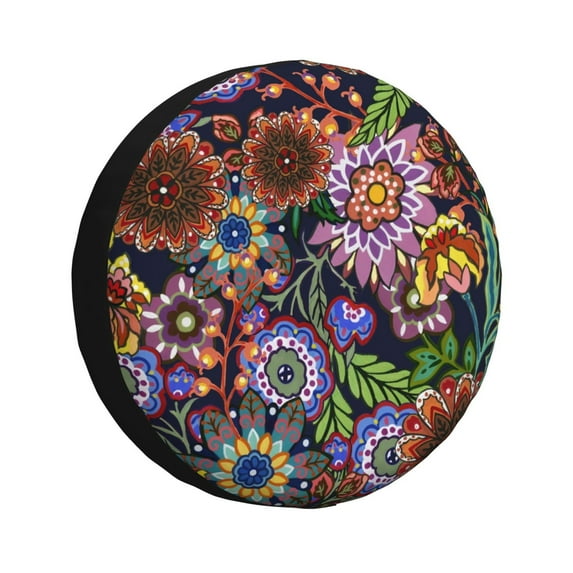 Bingfone Vintage Floral Spare Tire Cover Weatherproof Universal Wheel Protectors For Rv Camper Travel Trailer Suv Truck 14 Inch