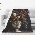 thumbnail image 1 of Bingfone Vintage Floral Vase A Print Flannel Fleece Blanket Throw Blanket for Bed,Sofa,Couch,Travel,Camping(80"x60" ), 1 of 8
