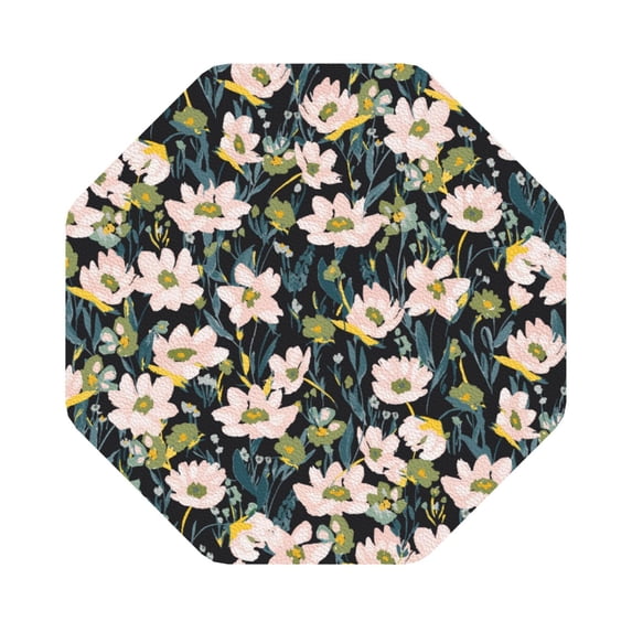 Bingfone Vintage Flowers Leather Drinks Coasters with Set of 6,Suitable for Home Kitchen,Coffee Cup Coasters Home Gift