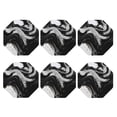 thumbnail image 1 of Bingfone Vintage Fluid Black White Paint Swirls Leather Drinks Coasters with Set of 6,Suitable for Home Kitchen,Coffee Cup Coasters Home Gift, 1 of 7