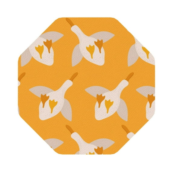 Bingfone Vintage Flying Ducks Leather Drinks Coasters With Set Of 6,Suitable For Home Kitchen,Coffee Cup Coasters Home Gift