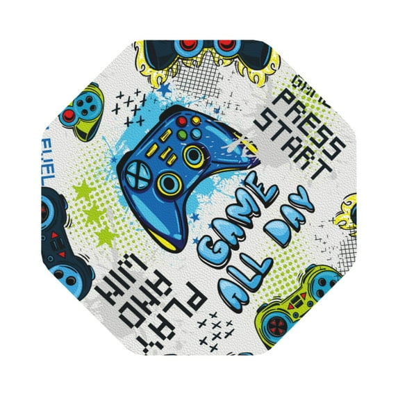 Bingfone Vintage Game All Day Leather Drinks Coasters With Set Of 6,Suitable For Home Kitchen,Coffee Cup Coasters Home Gift