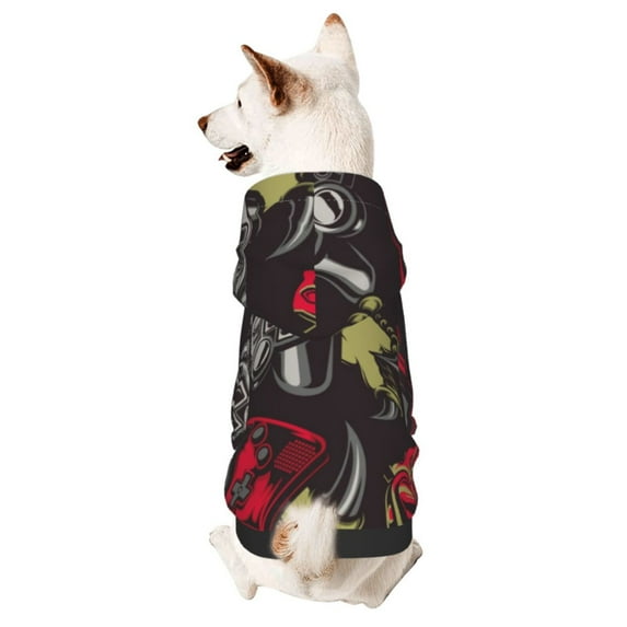 Bingfone Vintage Gaming Dog Clothes Hoodie, Pet Winter Coat,Puppy Sweatshirts For Small Dogs Boy Girl,Suitable For All Breeds-X-Large