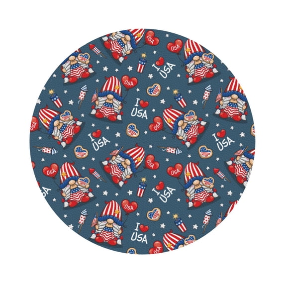 Bingfone Vintage Gnome Love USA Leather Drinks Coasters with Set of 6,Suitable for Home Kitchen,Coffee Cup Coasters Home Gift