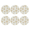 thumbnail image 1 of Bingfone Vintage Gold Snowflake Leather Drinks Coasters with Set of 6,Suitable for Home Kitchen,Coffee Cup Coasters Home Gift, 1 of 7