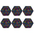 thumbnail image 1 of Bingfone Vintage Graffiti Art Leather Drinks Coasters with Set of 6,Suitable for Home Kitchen,Coffee Cup Coasters Home Gift, 1 of 7