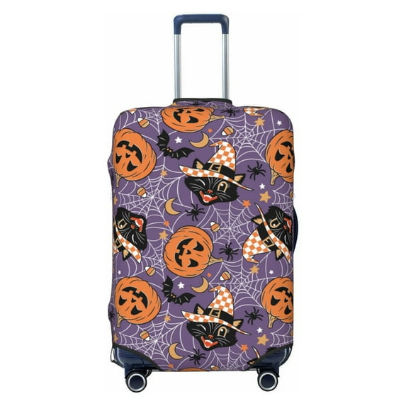 Bingfone Vintage Halloween Black Cat Luggage Cover Washable Suitcase Cover Protector Anti-scratch Suitcase cover Fits 18-32 Inch Luggage (No luggage included)