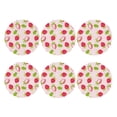 thumbnail image 1 of Bingfone Vintage Hand Drawn Strawberry Leather Drinks Coasters with Set of 6,Suitable for Home Kitchen,Coffee Cup Coasters Home Gift, 1 of 7