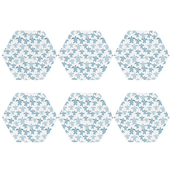 Bingfone Vintage Hand Drawn Turtle Leather Drinks Coasters with Set of 6,Suitable for Home Kitchen,Coffee Cup Coasters Home Gift