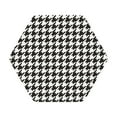 thumbnail image 1 of Bingfone Vintage Houndstooth Black And White Leather Drinks Coasters With Set Of 6,Suitable For Home Kitchen,Coffee Cup Coasters Home Gift, 1 of 9