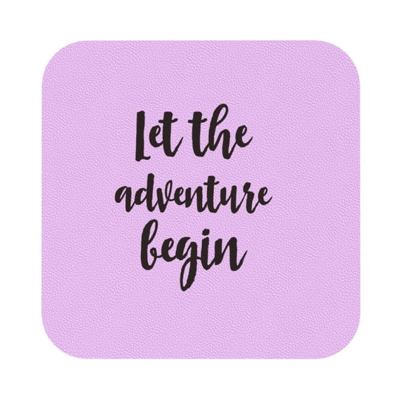 Bingfone Vintage Let The Adventure Begin1 Leather Drinks Coasters With Set Of 6,Suitable For Home Kitchen,Coffee Cup Coasters Home Gift