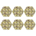 thumbnail image 1 of Bingfone Vintage Lilies Flowers Leather Drinks Coasters with Set of 6,Suitable for Home Kitchen,Coffee Cup Coasters Home Gift, 1 of 7
