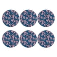 thumbnail image 1 of Bingfone Vintage Lilies Flowers Leather Drinks Coasters with Set of 6,Suitable for Home Kitchen,Coffee Cup Coasters Home Gift, 1 of 7