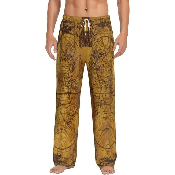 Bingfone Vintage Map Mens All Over Print Sleep Pajama Pants-Xx-Large