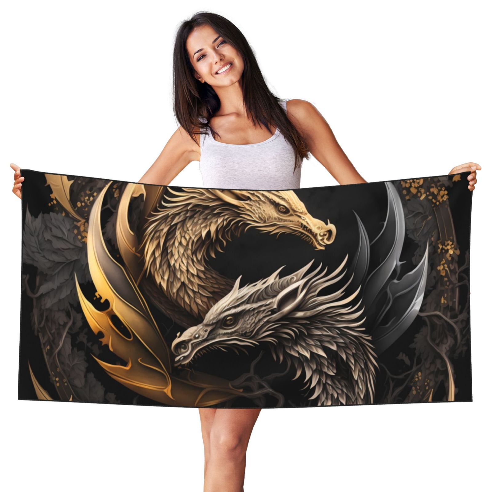 Welsh Red Dragon Beach Towel - 30x60 Inch, Super Soft & Absorbent Pool Towel
