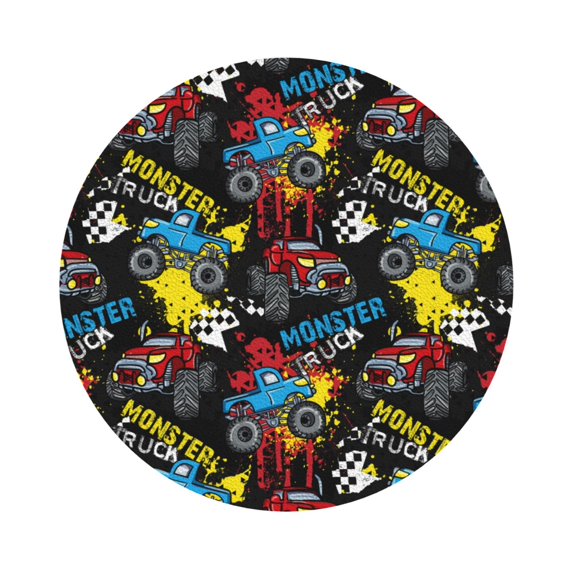 Bingfone Vintage Monster Car Leather Drinks Coasters with Set of 6,Suitable for Home Kitchen,Coffee Cup Coasters Home Gift