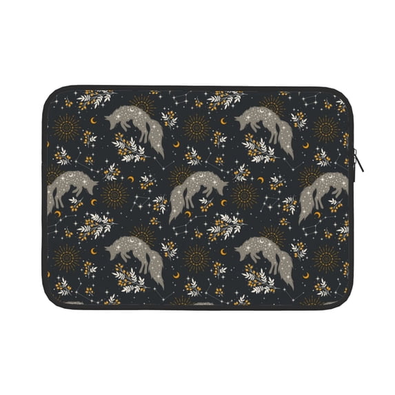 Bingfone Vintage Moon with Plants and Fox Laptop Sleeve Case 13 inch , 360° Protective Computer Carrying Bag