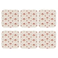 thumbnail image 1 of Bingfone Vintage Mushroom Leather Drinks Coasters with Set of 6,Suitable for Home Kitchen,Coffee Cup Coasters Home Gift, 1 of 7