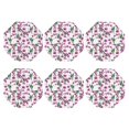 thumbnail image 1 of Bingfone Vintage Orchids Flowers Leather Drinks Coasters with Set of 6,Suitable for Home Kitchen,Coffee Cup Coasters Home Gift, 1 of 7
