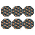 thumbnail image 1 of Bingfone Vintage Owls In Cartoon Style Leather Drinks Coasters with Set of 6,Suitable for Home Kitchen,Coffee Cup Coasters Home Gift, 1 of 7