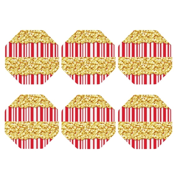 Bingfone Vintage Popcorn Leather Drinks Coasters with Set of 6,Suitable for Home Kitchen,Coffee Cup Coasters Home Gift