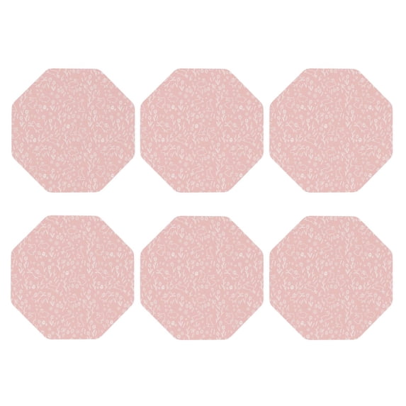 Bingfone Vintage Rabbit And Flower Leather Drinks Coasters with Set of 6,Suitable for Home Kitchen,Coffee Cup Coasters Home Gift