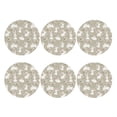thumbnail image 1 of Bingfone Vintage Rabbit And Flower Leather Drinks Coasters with Set of 6,Suitable for Home Kitchen,Coffee Cup Coasters Home Gift, 1 of 7