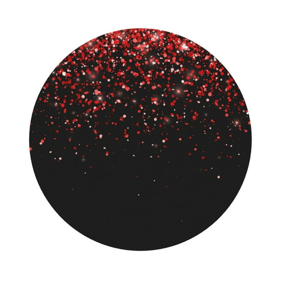 Bingfone Vintage Red Glitter1 Leather Drinks Coasters With Set Of 6,Suitable For Home Kitchen,Coffee Cup Coasters Home Gift