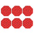 thumbnail image 1 of Bingfone Vintage Red Ladybugs On White Dotted Leather Drinks Coasters with Set of 6,Suitable for Home Kitchen,Coffee Cup Coasters Home Gift, 1 of 7