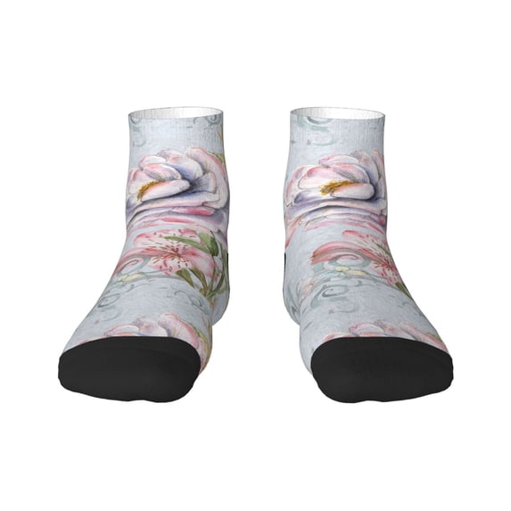Bingfone Vintage Rose Design Patterned Men'S Women'S Casual Cotton Socks