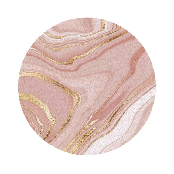 Bingfone Vintage Rose Gold Glitter Splatter Leather Drinks Coasters With Set Of 6,Suitable For Home Kitchen,Coffee Cup Coasters Home Gift