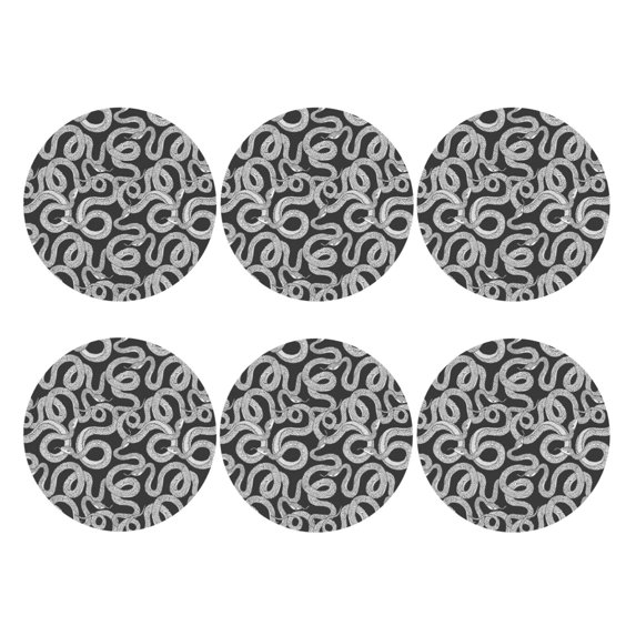 Bingfone Vintage Snake Leather Drinks Coasters with Set of 6,Suitable for Home Kitchen,Coffee Cup Coasters Home Gift