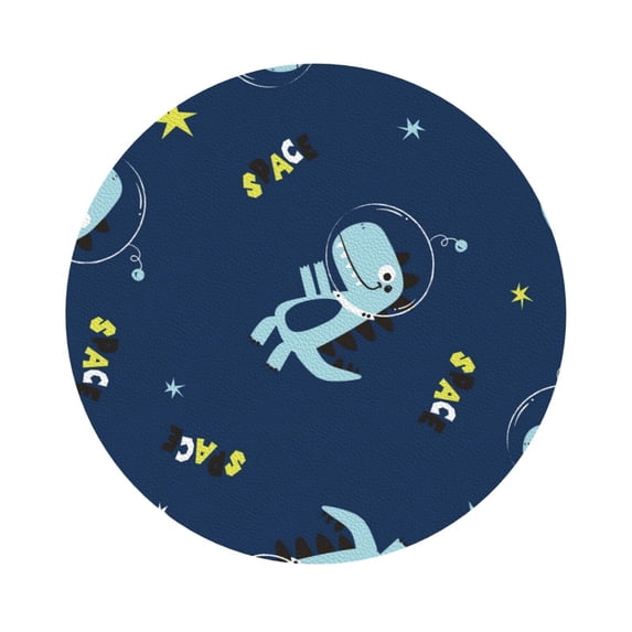 Bingfone Vintage Space Dinosaur Leather Drinks Coasters With Set Of 6,Suitable For Home Kitchen,Coffee Cup Coasters Home Gift