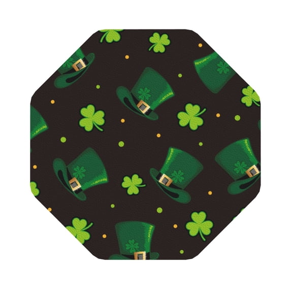 Bingfone Vintage St. Patrick'S Day8 Leather Drinks Coasters With Set Of 6,Suitable For Home Kitchen,Coffee Cup Coasters Home Gift