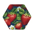 thumbnail image 1 of Bingfone Vintage Strawberry2 Leather Drinks Coasters With Set Of 6,Suitable For Home Kitchen,Coffee Cup Coasters Home Gift, 1 of 9