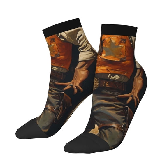 Bingfone Vintage Style Elk Design Patterned Men's Women's Casual Cotton Socks