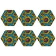 thumbnail image 1 of Bingfone Vintage Sunflowers Leather Drinks Coasters with Set of 6,Suitable for Home Kitchen,Coffee Cup Coasters Home Gift, 1 of 7