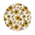thumbnail image 1 of Bingfone Vintage Sunflowers and Bees Leather Drinks Coasters with Set of 6,Suitable for Home Kitchen,Coffee Cup Coasters Home Gift, 1 of 9