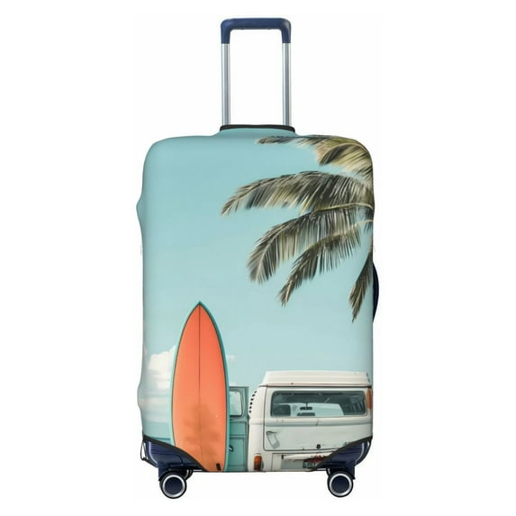 Bingfone Vintage Surf Van Beach Luggage Cover Washable Suitcase Cover Protector Anti-scratch Suitcase cover Fits 18-32 Inch Luggage (No luggage included)