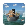 thumbnail image 1 of Bingfone Vintage Two Brave Cats Are Floating On The Sea Iceberg Leather Drinks Coasters With Set Of 6,Suitable For Home Kitchen,Coffee Cup Coasters Home Gift, 1 of 9