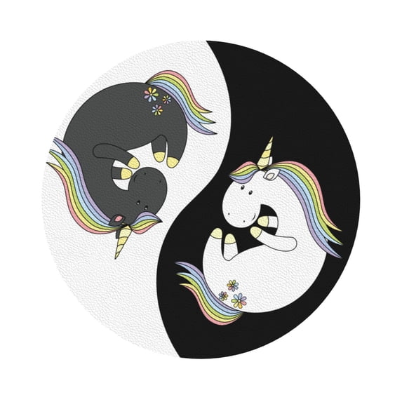 Bingfone Vintage Unicorn In Yoga Leather Drinks Coasters With Set Of 6,Suitable For Home Kitchen,Coffee Cup Coasters Home Gift