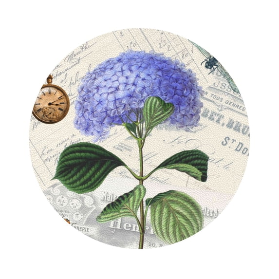 Bingfone Vintage Vintage Flower Leather Drinks Coasters With Set Of 6,Suitable For Home Kitchen,Coffee Cup Coasters Home Gift