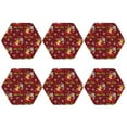 thumbnail image 1 of Bingfone Vintage Vintage Santa Skiing Red Plaid Leather Drinks Coasters with Set of 6,Suitable for Home Kitchen,Coffee Cup Coasters Home Gift, 1 of 7