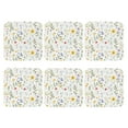 thumbnail image 1 of Bingfone Vintage Watercolor Floral A Leather Drinks Coasters with Set of 6,Suitable for Home Kitchen,Coffee Cup Coasters Home Gift, 1 of 7