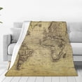 thumbnail image 1 of Bingfone Vintage World Map Print Flannel Fleece Blanket Throw Blanket For Bed,Sofa,Couch,Travel,Camping(60"X50"), 1 of 9