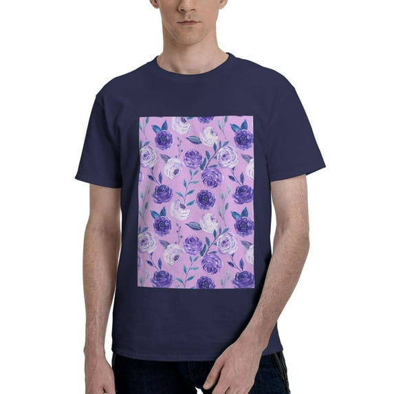 Bingfone Violet Men'S Loose Fit Short-Sleeve Pocket T-Shirt