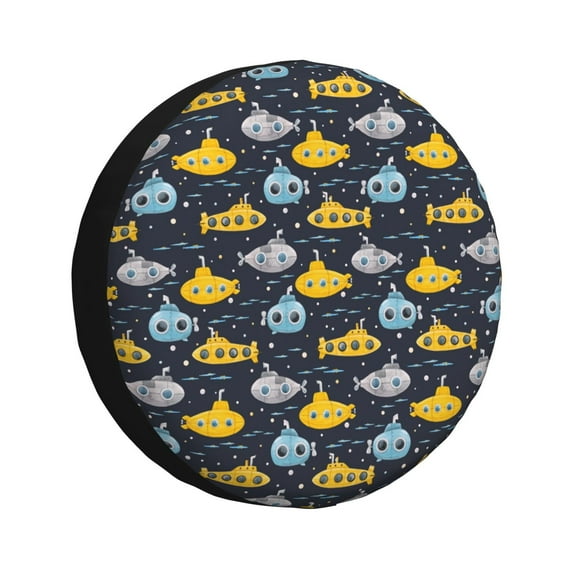 Bingfone Watercolor Bathyscaphe Spare Tire Cover Weatherproof Universal Wheel Protectors for RV Camper Travel Trailer SUV Truck-15 inch