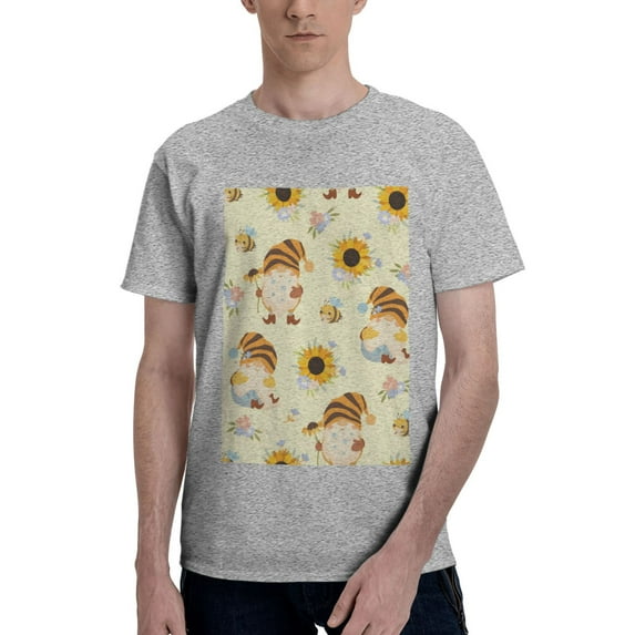 Bingfone Watercolor Bee Honey Honeycomb Bee Men'S Loose Fit Short-Sleeve Pocket T-Shirt