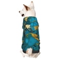 Bingfone Watercolor Blue Marbled Dog Clothes Hoodie, Pet Winter Coat